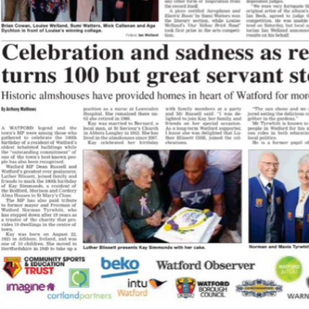 Celebration & Sadness at The Watford Almshouses